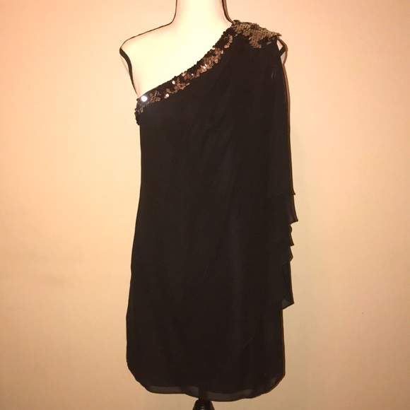 Xscape by Joanna Chen One Shoulder Dress 8 Wedding Cocktail Party Evening - Picture 1 of 6